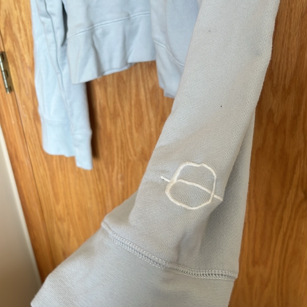 Free People Blue Wide Sleeve Mock Neck Sweatshirt - Picture 2 of 4